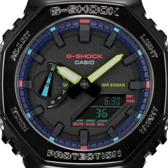 G-Shock GA2100RGB-1A Virtual Rainbow Cybertech Casioak