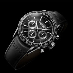 Freelancer Men's Automatic Chronograph Black Leather Strap Watch, 43.5mm 7741-SC1-20021