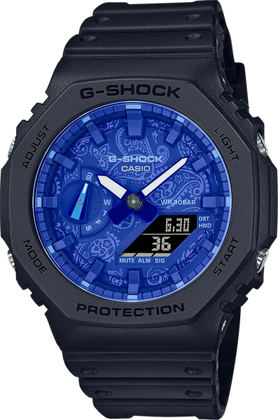 G-Shock GA2100BP-1A Blue Paisley Octagonal Casioak