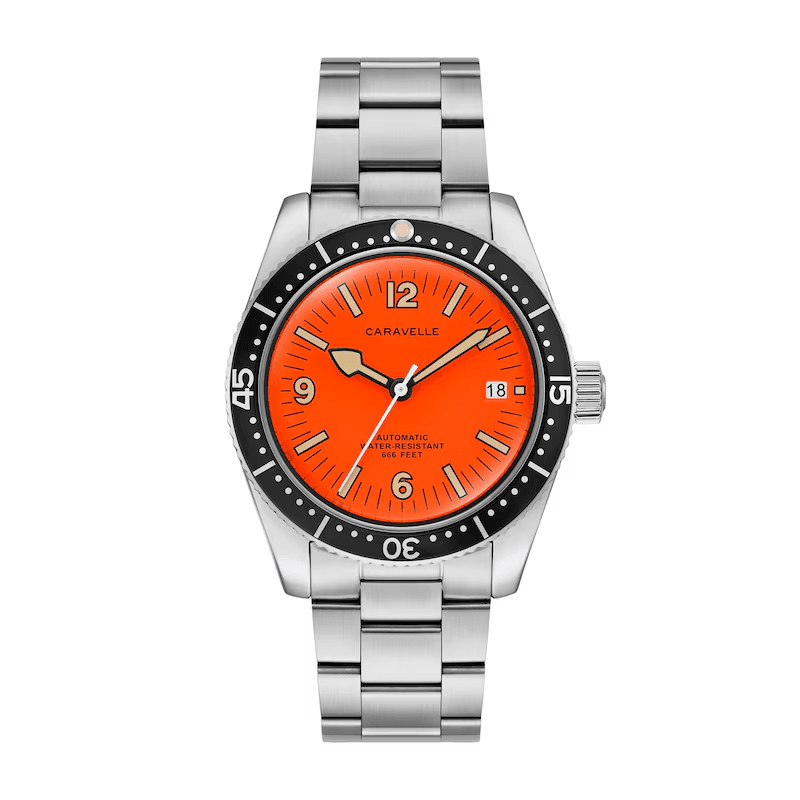 Caravelle Sea Hunter Orange Dial Automatic 39mm Vintage 43B177