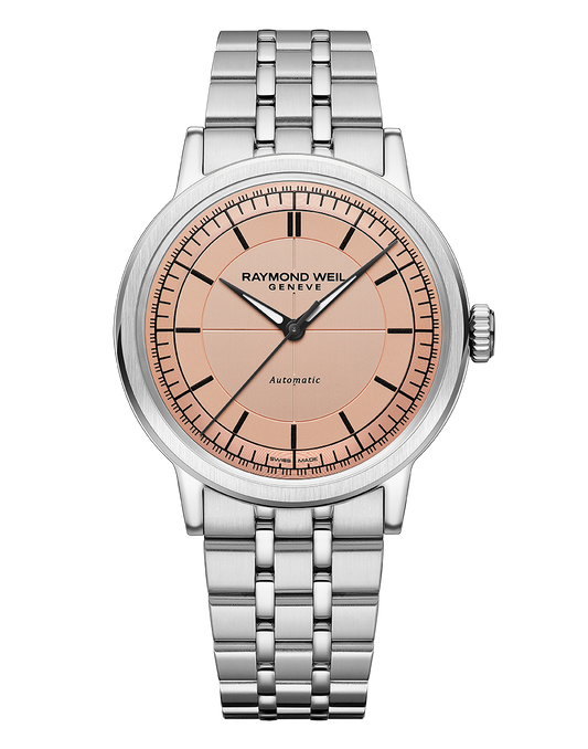 Millesime Men's Automatic Salmon Sector Dial Bracelet Watch, 39.5mm 2925-ST-80001
