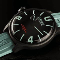 U-Boat Darkmoon Bk Curve Aquamarine Pvd 9526/B