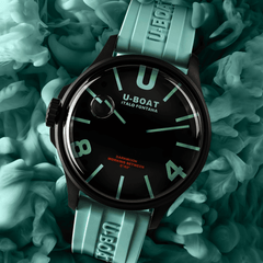 U-Boat Darkmoon Bk Curve Aquamarine Pvd 9526/B