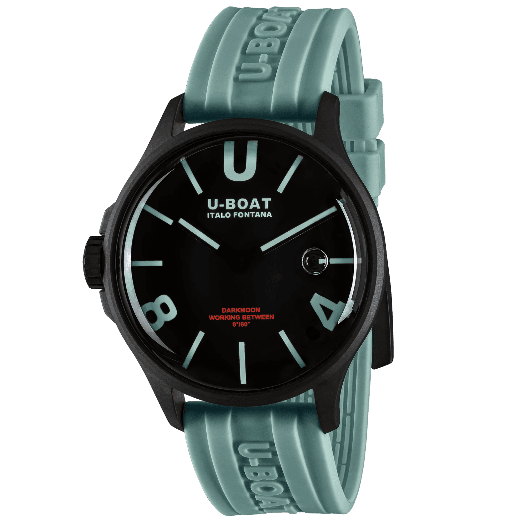 U-Boat Darkmoon Bk Curve Aquamarine Pvd 9526/B
