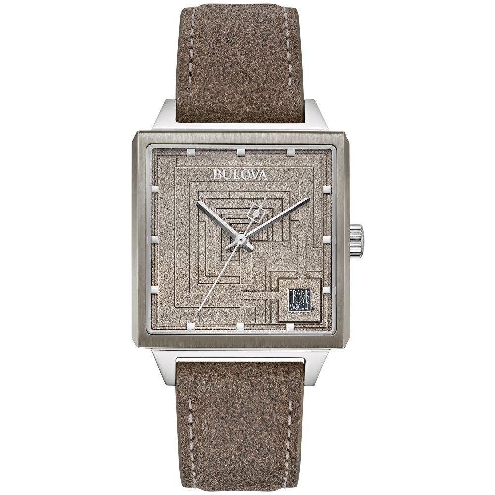 Bulova Stainless Steel Frank Lloyd Wright Mens Watch Watch 96A314