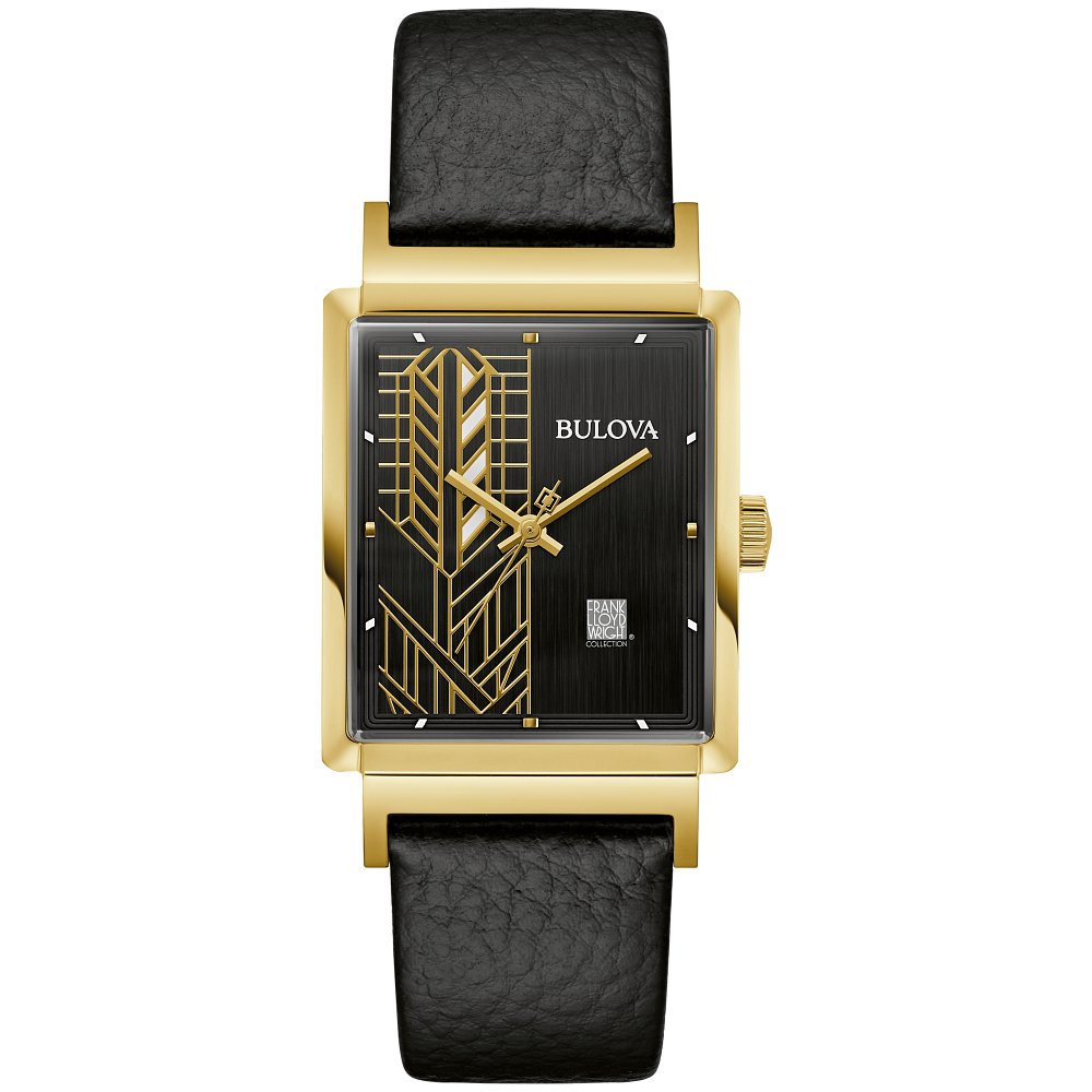 Bulova Stainless Steel Frank Lloyd Wright Mens Watch Watch 97A176