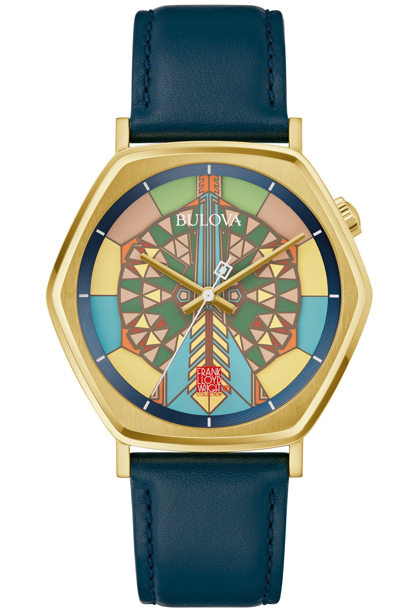 Bulova Stainless Steel Frank Lloyd Wright Mens Watch Watch 97A177