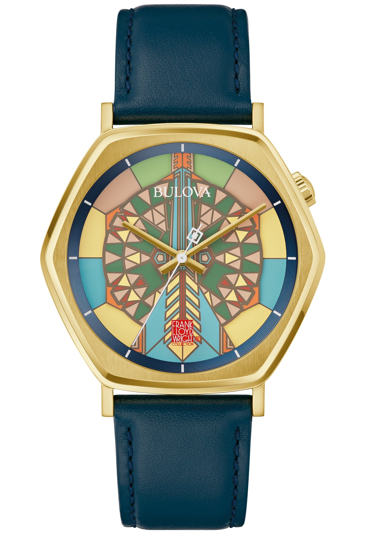 Bulova Stainless Steel Frank Lloyd Wright Mens Watch Watch 97A177