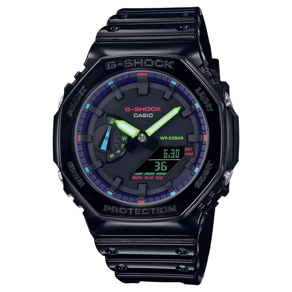 G-Shock GA2100RGB-1A Virtual Rainbow Cybertech Casioak