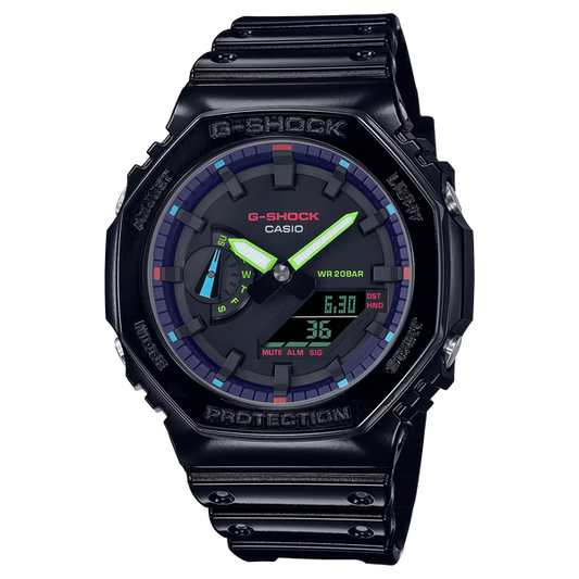 G-Shock GA2100RGB-1A Virtual Rainbow Cybertech Casioak