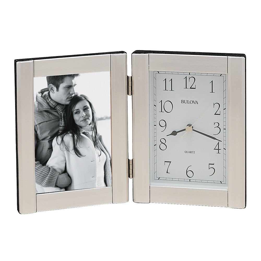 Bulova Table Top Picture Frame Clock Watch B1275