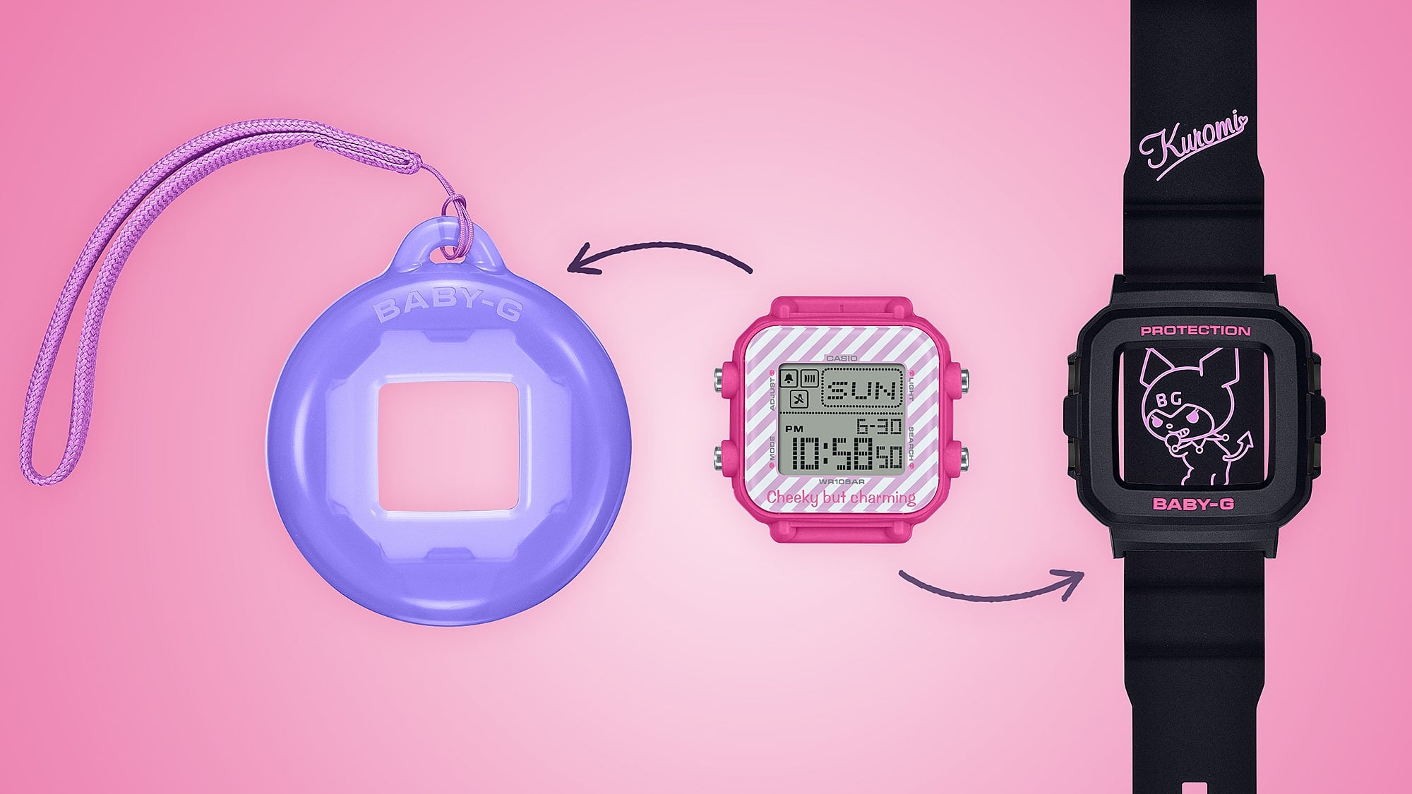 G-Shock BABY-G＋PLUS KUROMI COLLABORATION MODEL BGD-10 Series BGD10KKM-1