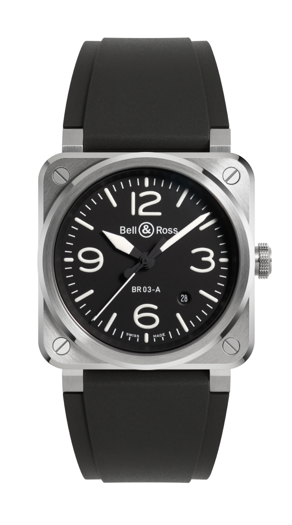 BR-03 Black Steel 41 MM Watch BR03A-BL-ST/SRB