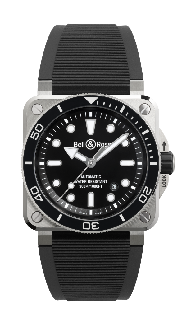 BR-03 Diver Black Steel 42 mm Watch BR03A-D-BL-ST/SRB