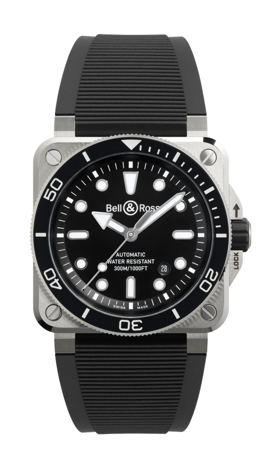 BR-03 Diver Black Steel 42 mm Watch BR03A-D-BL-ST/SRB