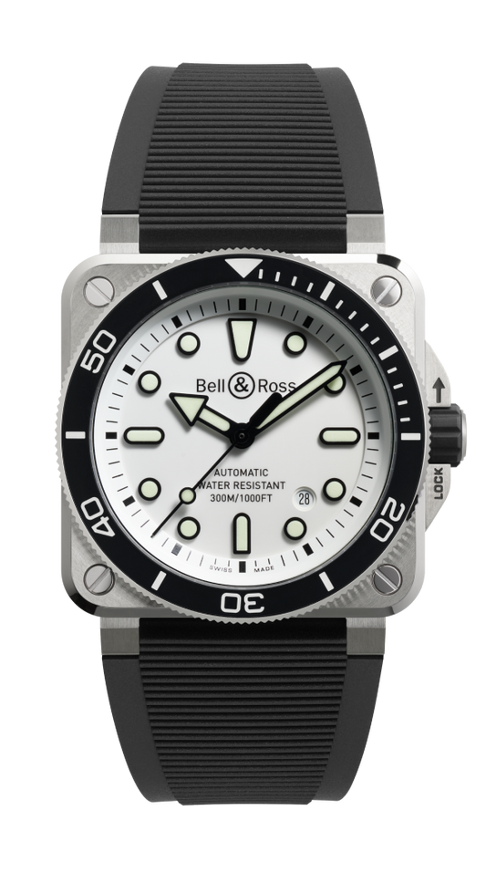 BR-03 Diver White Steel 42 mm Watch BR03A-D-WH-ST/SRB
