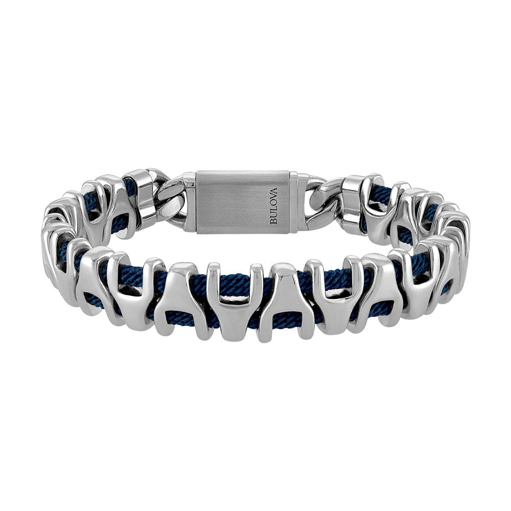 Bulova Stainless Steel Classic Jewelry Mens Bracelet BVB1193-NVSTNA