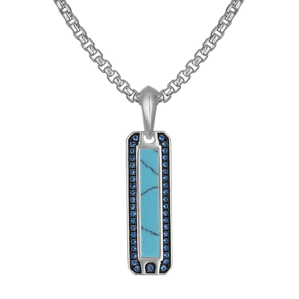 Bulova Sterling Silver 925 Performance Jewelry Mens Pendant BVP1113-WSBLSATQ