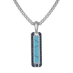 Bulova Sterling Silver 925 Performance Jewelry Mens Pendant BVP1113-WSBLSATQ