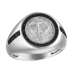 Bulova Sterling Silver 925 Luxury Jewelry Mens Ring BVR1036-WSAAB