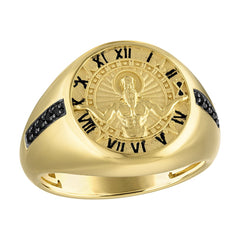 Bulova Sterling Silver 925 Luxury Jewelry Mens Ring BVR1050-YSAAB