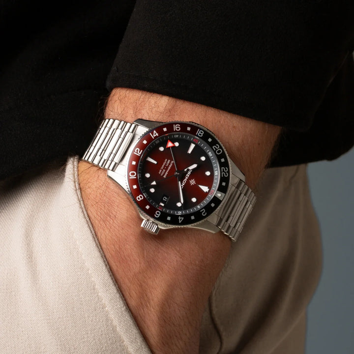 Bremont Supermarine 300M GMT, 'Ember' Red SM40-GMT-SS-RDBK-B
