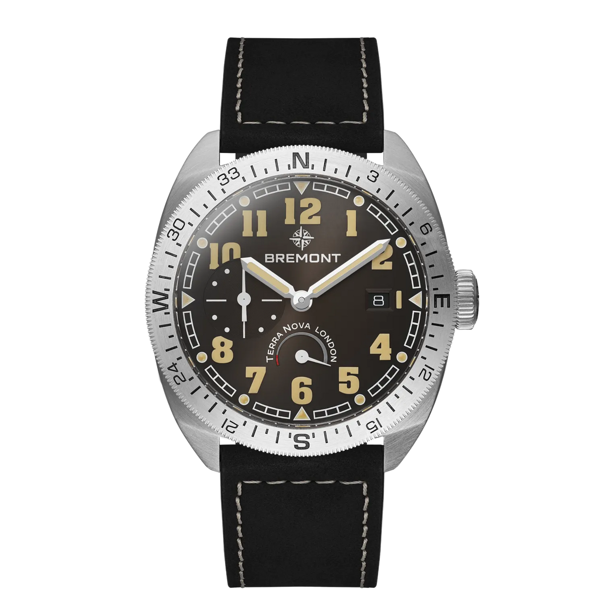 Bremont Terra Nova 40.5 Turning Bezel Power Reserve TN40-PWR-SS-BK-L-S