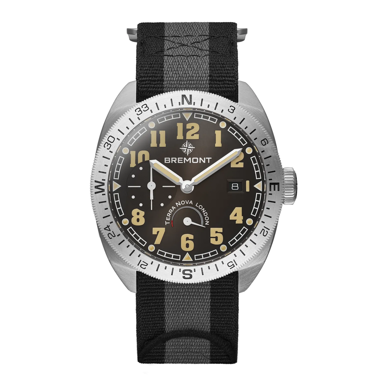 Bremont Terra Nova 40.5 Turning Bezel Power Reserve TN40-PWR-SS-BK-N-S