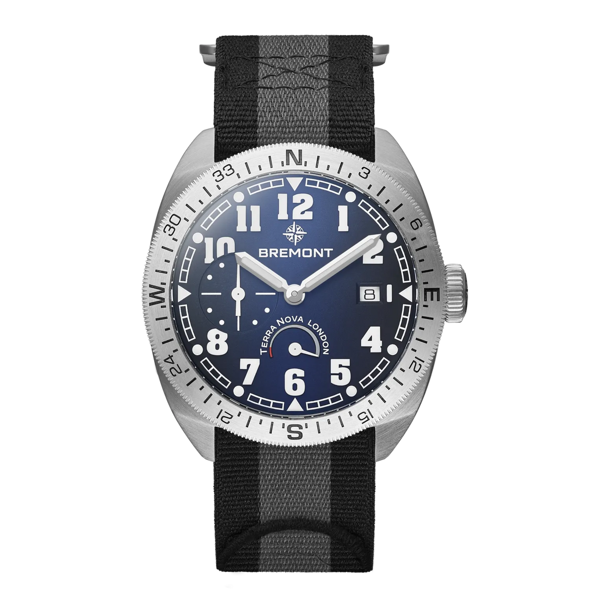 Bremont Terra Nova 40.5 Turning Bezel Power Reserve TN40-PWR-SS-BL-N-S