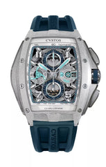 Cvstos CHALLENGE III CHRONO/FROSTED STEEL WHITE-BLUE DIAL B00107.4103002