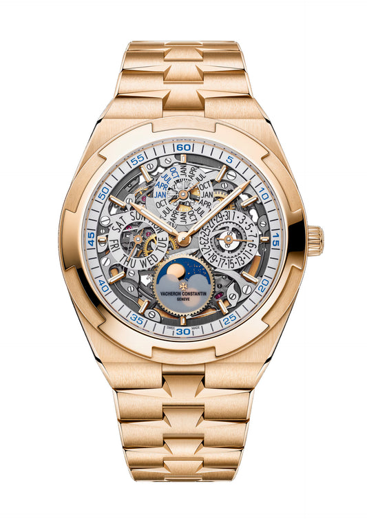 Overseas perpetual calendar ultra-thin skeleton 4300V/220R-B547 41.5 mm Pink Gold