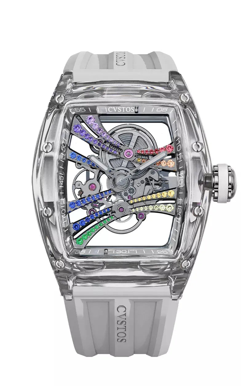 Cvstos CHALLENGE PURITY SAPPHIRE TI COMP/RH BRIDGES WITH RAINBOW A00113.4180001