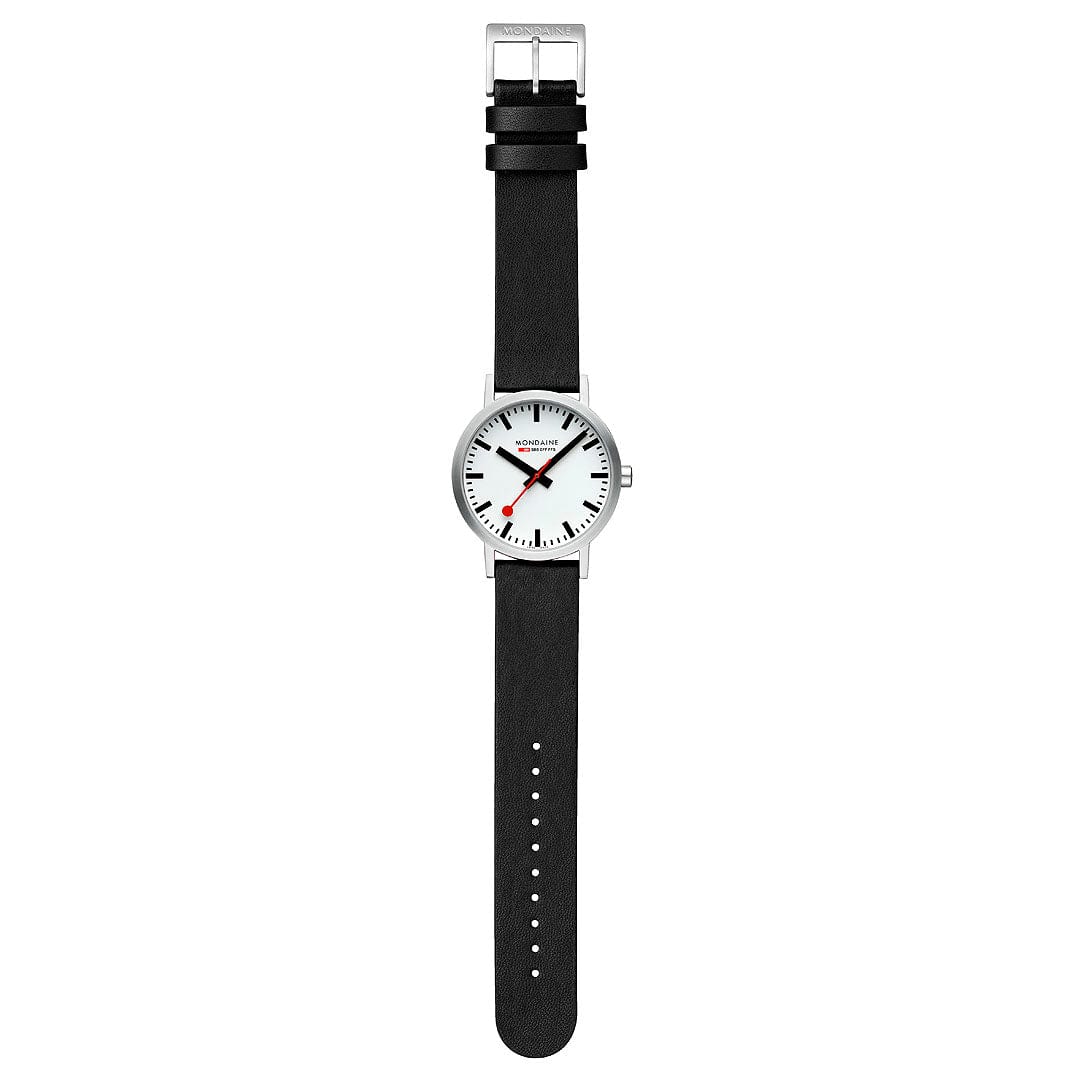 Mondaine Classic 40 mm, Black Vegan Grape Leather A660.30360.16SBBV