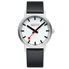 Mondaine Classic 40 mm, Black Vegan Grape Leather A660.30360.16SBBV