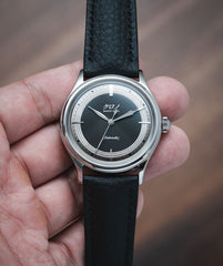 Black Rubberised Leather (Togo) Signature Strap