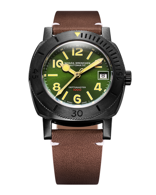 Nivada Depthmaster Numerals - Black & Green 14135A14