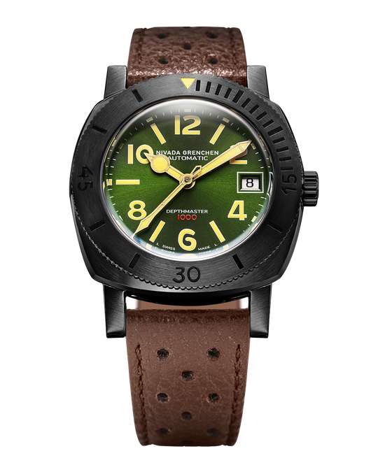 Nivada Depthmaster Numerals - Black & Green 14135A23