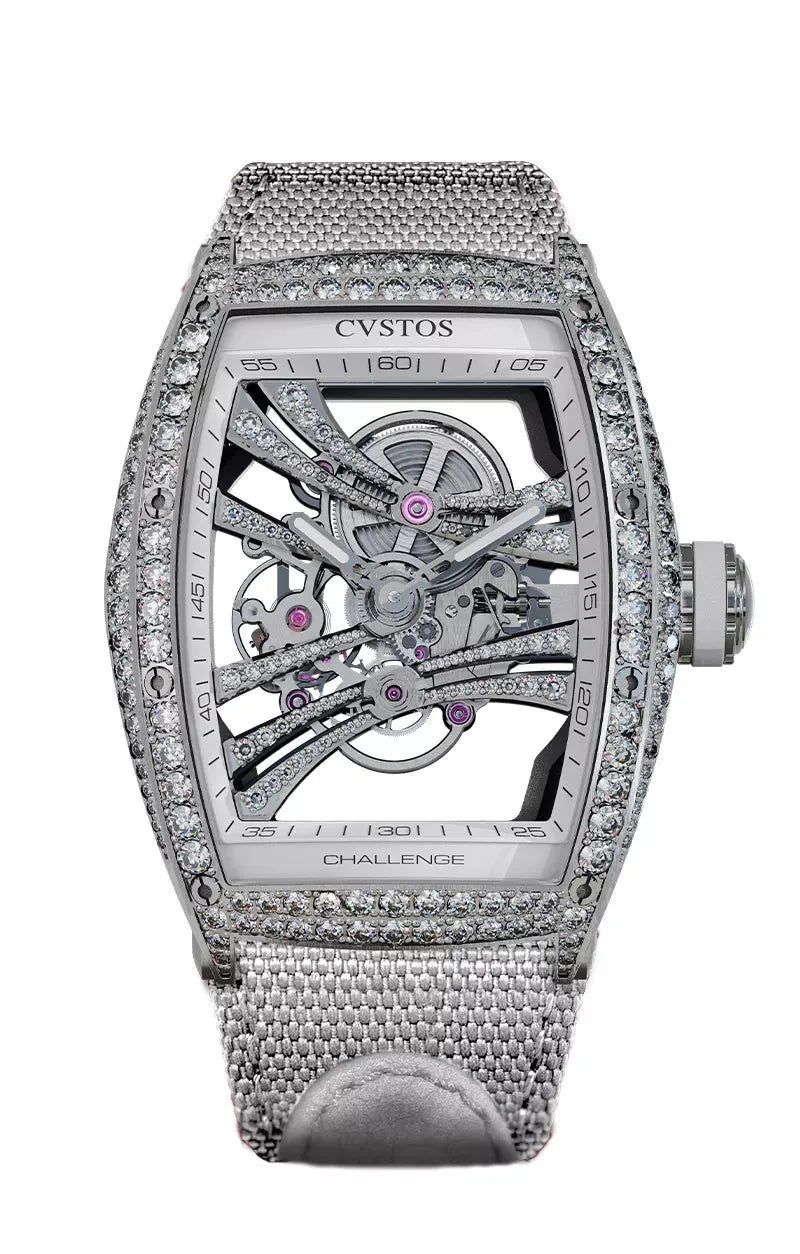 Cvstos CHALLENGE PURITY STEEL 2 ROW DIAMONDS TI COMP/RH BRIDGES WITH DIAMONDS A00113.4100001