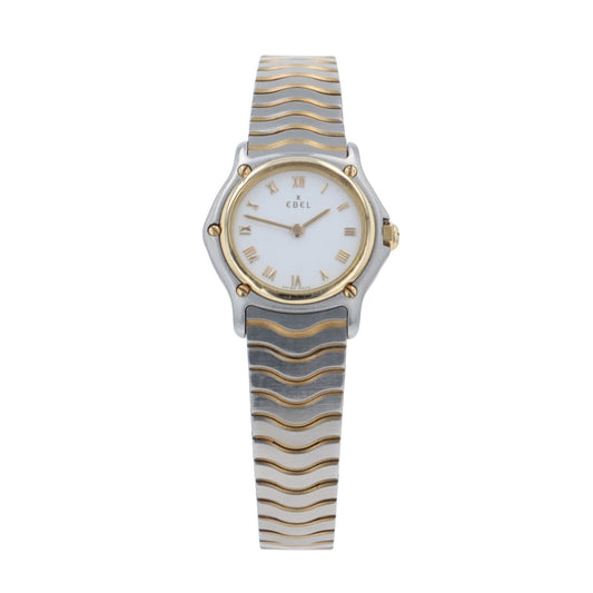 Ebel Classic Sport Wave White Dial 23mm 2-Tone SS 18k Bracelet 18113665