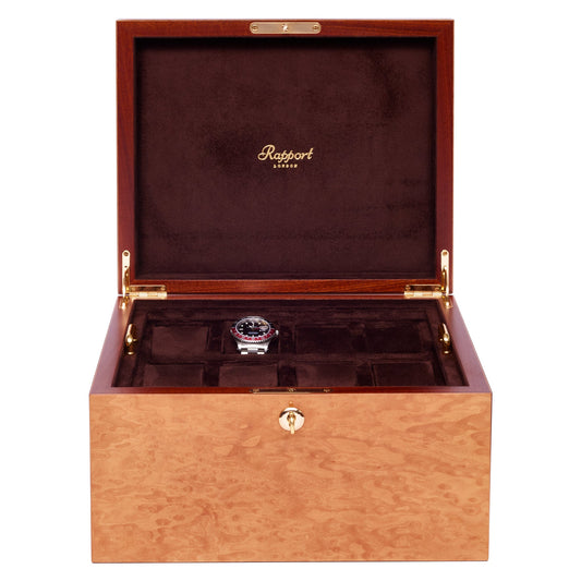 Heritage Sixteen Watch Box - Burr Walnut L281