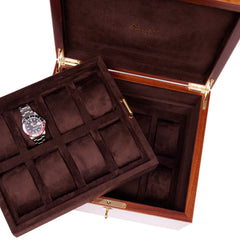 Heritage Sixteen Watch Box - Burr Walnut L281