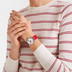 Mondaine Evo2 35 mm, Red Vegan Grape Leather MSE.35110.LCV