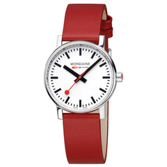 Mondaine Evo2 35 mm, Red Vegan Grape Leather MSE.35110.LCV