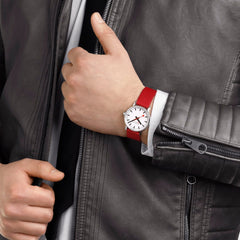 Mondaine Evo2 35 mm, Red Vegan Grape Leather MSE.35110.LCV