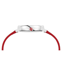 Mondaine Evo2 35 mm, Red Vegan Grape Leather MSE.35110.LCV