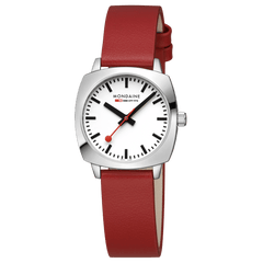 Petite Cushion Red vegan grape leather, 31 mm MSL.31110.LCV