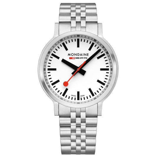 Mondaine stop2go watch stainless steel, 41 mm MST.4101B.SJ.2SE