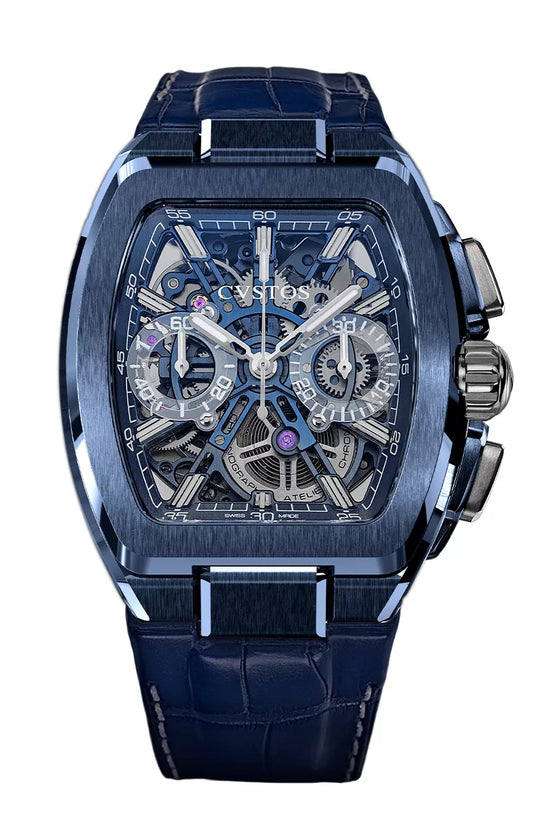 Cvstos METROPOLITAN CHRONOGRAPH SKELETON/ BLUE TITANIUM/DENIM DIAL F00112.4213005