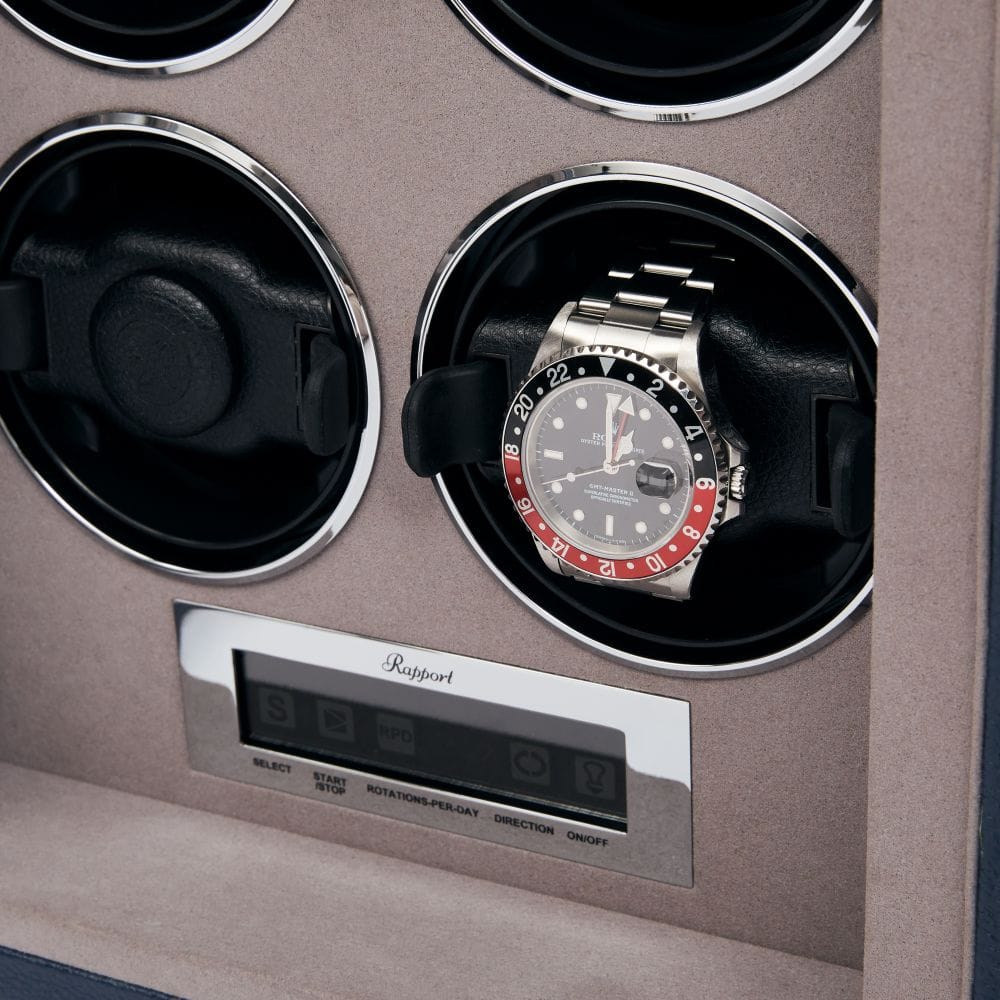 Quantum Quad Watch Winder - Navy W634