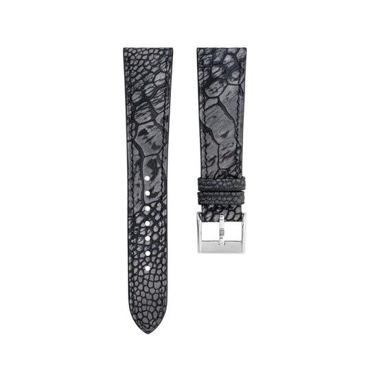 Nubuck Black Ostrich Leg Signature Strap
